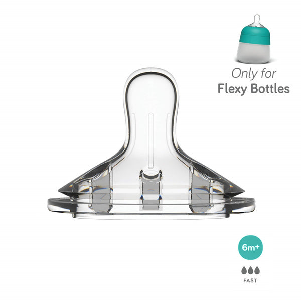 Silicone Baby Bottle Nipples, 5 Flow Rates, 2-Pack