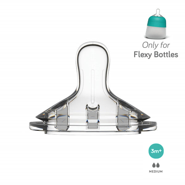 Silicone Baby Bottle Nipples, 5 Flow Rates, 2-Pack