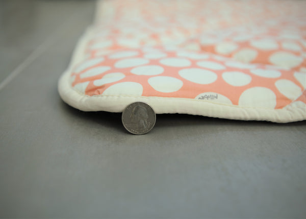 Organic Cotton Play Mat/Quilted Blanket - Safari Dream/Pink Pebbles Reversible