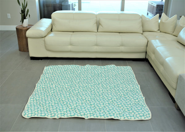 Organic Cotton Play Mat/Quilted Blanket - Forest Friends/Mint Pebbles Reversible