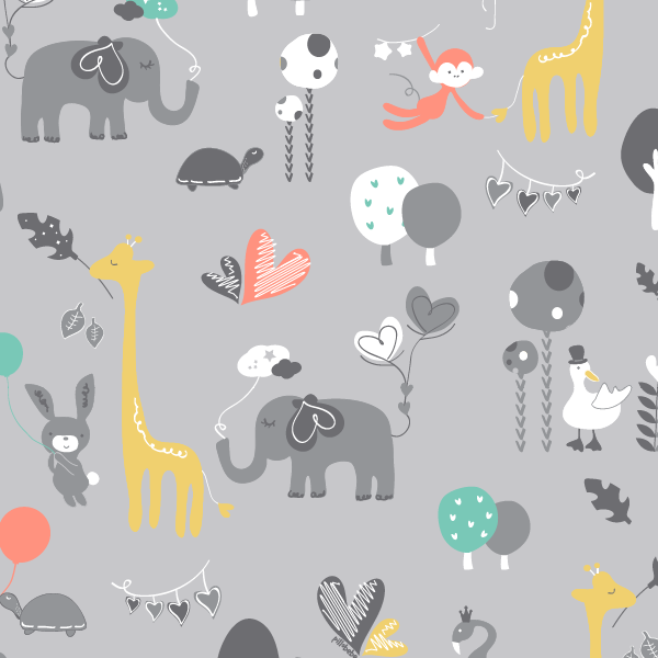 Organic Cotton Play Mat/Quilted Blanket - Safari Dream/Pink Pebbles Reversible