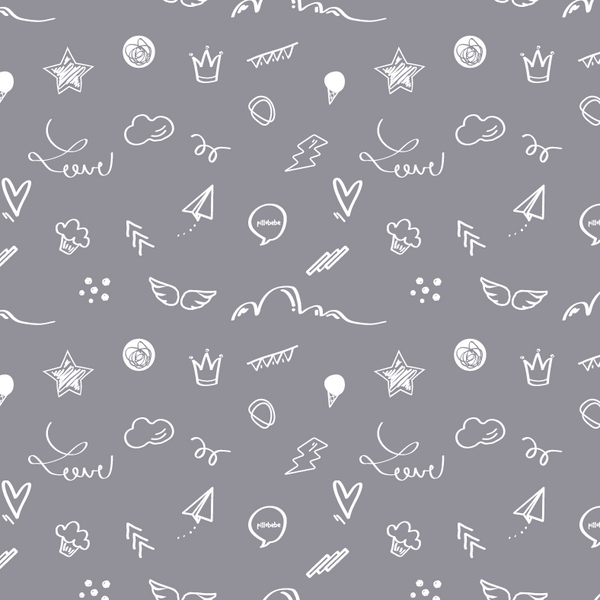 Organic Cotton Play Mat/Quilted Blanket - Dreamy Sky/Love Gray Reversible