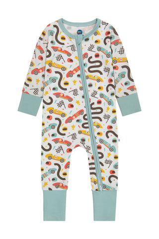 Bamboo One Piece Zip Pajama - Cruisin'