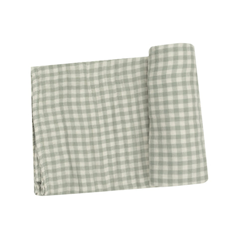 Swaddle Blanket - Mini Green Gingham