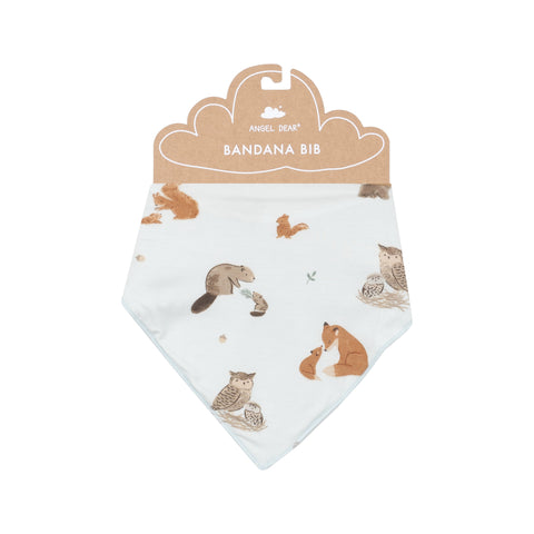 Bandana Bib - Mixed Woodland Animals Blue