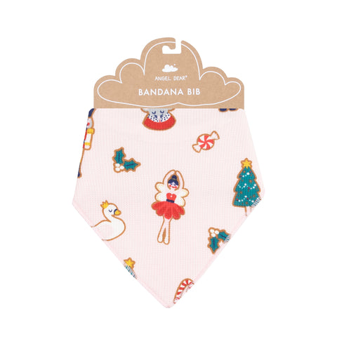 Bandana Bib - Sugar Plum Fairy Christmas Cookie  Pink