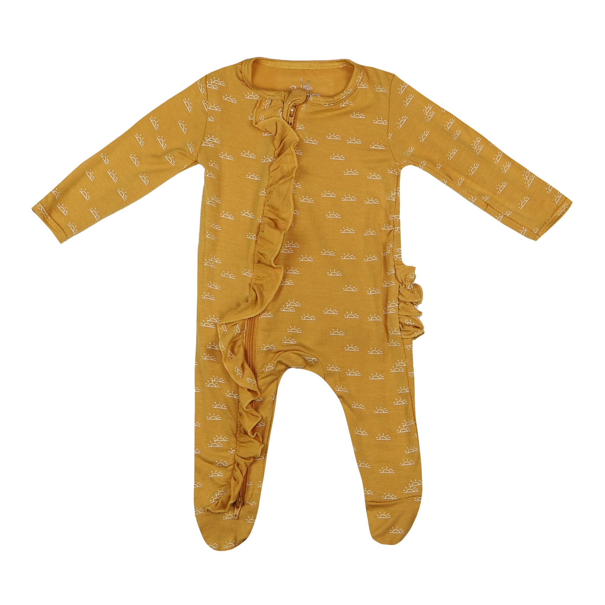 Ruffle 2 Way Zip Romper - Sunshine