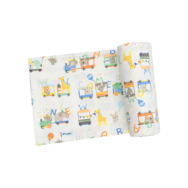 Swaddle Blanket - Animal Train