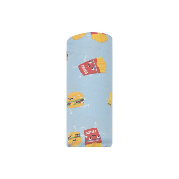 Swaddle Blanket - Fast Food Blue