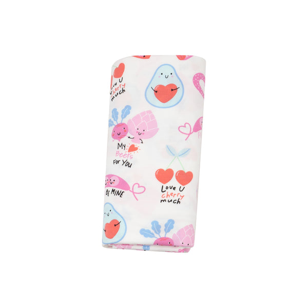 Swaddle Blanket - Love You Foodie Much Pink