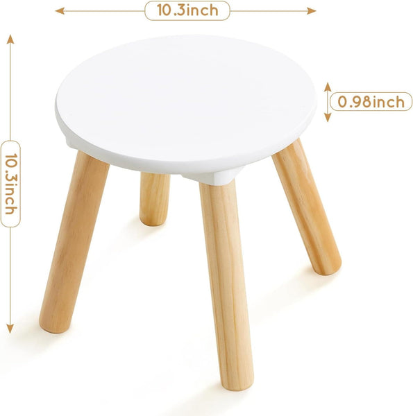 Round Wooden Stools, 2 Pack