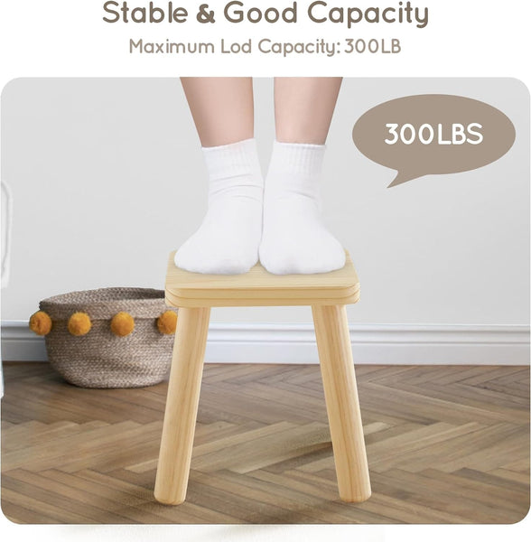 Square Wooden Stool, 1 Pack