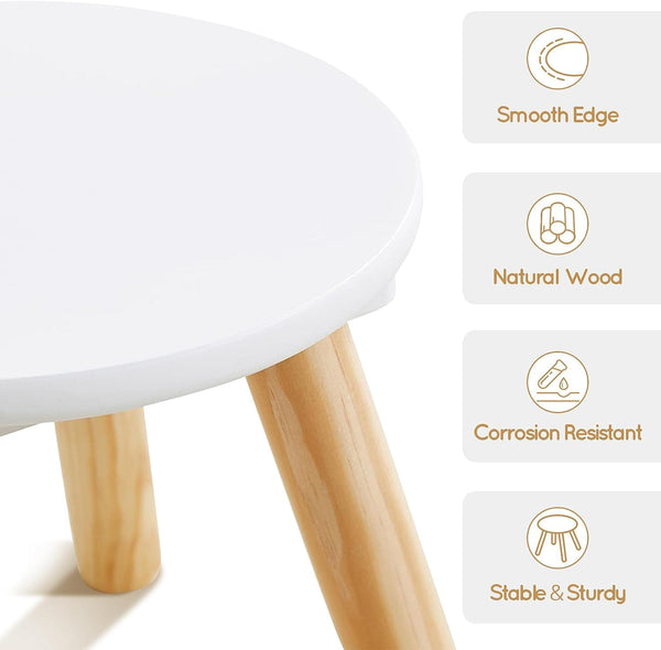 Round Wooden Stools, 2 Pack