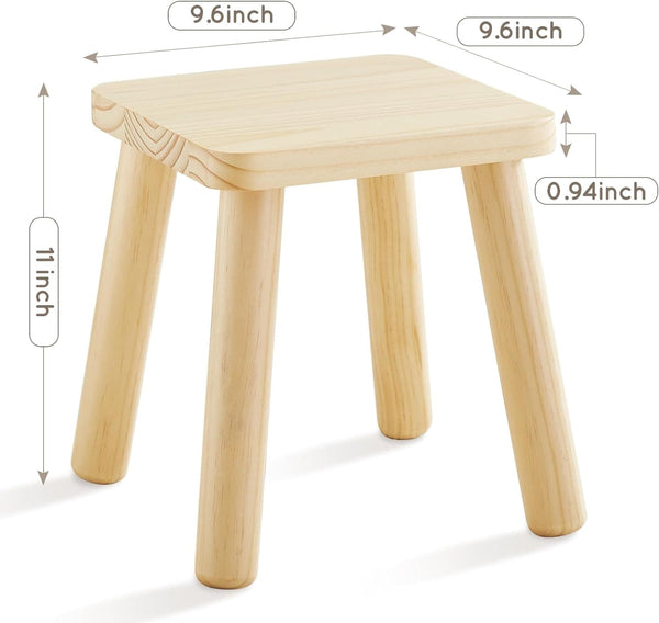 Square Wooden Stool, 1 Pack