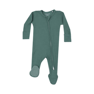 2 Way Zipper Footie - Basics - Solid Frosty Spruce