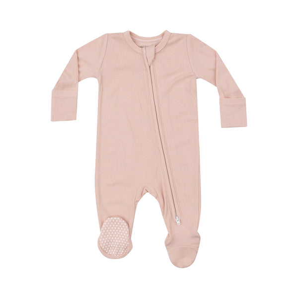 2 Way Zipper Footie - Basic - Solid Pale Blush