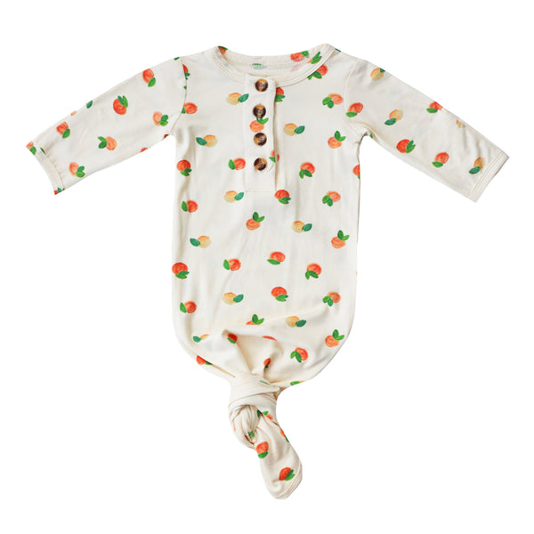 Knotted Baby Gown - Peaches & Cream