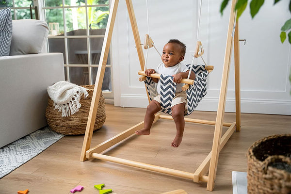 Spruce - Baby and Toddler Foldable Wooden Swing Set