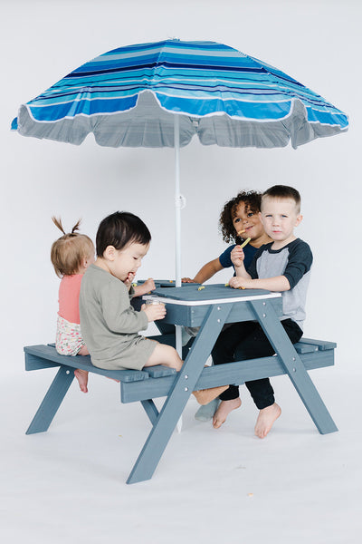 Kids Picnic Table w/  3 Collapsible Bins