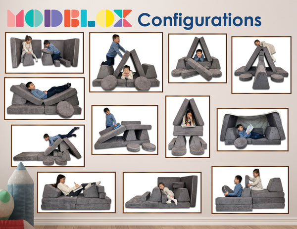 10 Piece Soft Modular Microsuede Foam Kids Play Couch