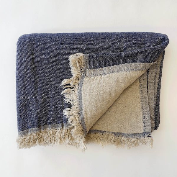 Ekani Linen and Cotton Turkish Throw Blanket