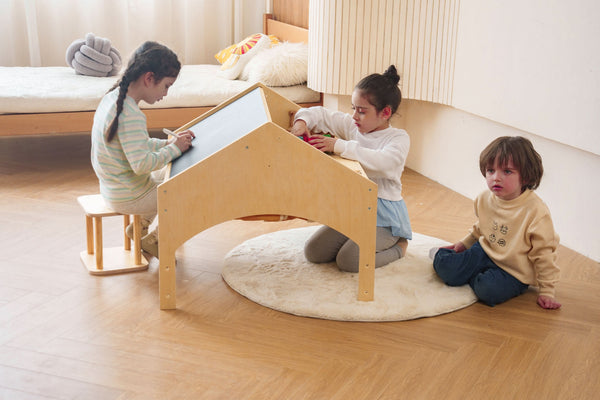 Ash - Wood Adjustable Learning Tent with Desk and Chair