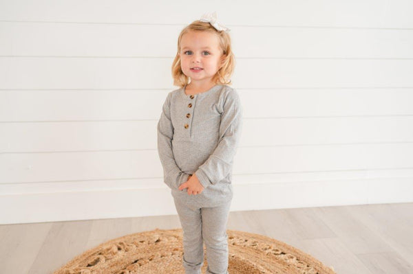 Softest 2 Piece Set - Ribbed Gray