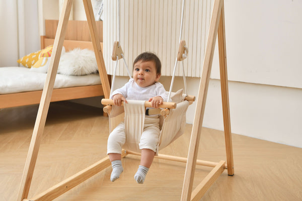 Spruce - Baby and Toddler Foldable Wooden Swing Set