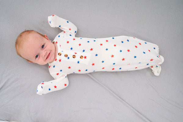 Knotted Baby Gown - Star Spangled