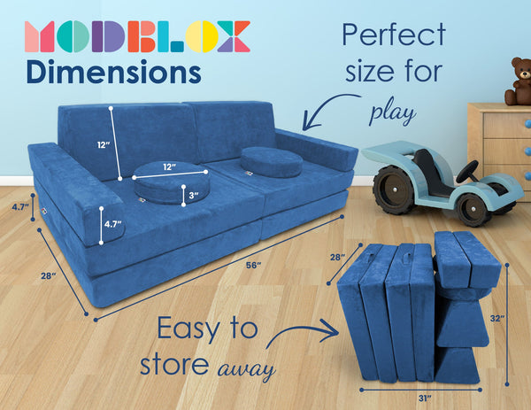 10 Piece Soft Modular Microsuede Foam Kids Play Couch