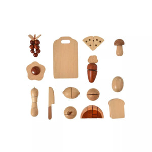 Wooden Play Food Sets for Kids Kitchen