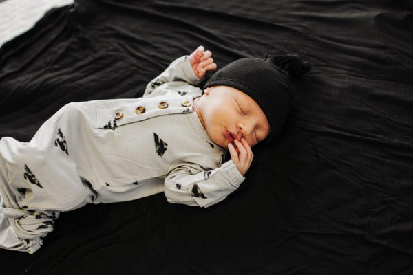 Knotted Baby Gown - Black Triangles