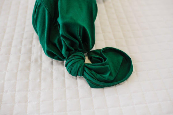 Knotted Baby Gown - Emerald Green