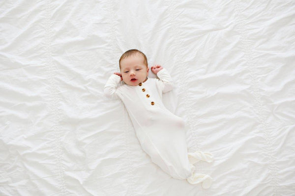 Knotted Baby Gown - White