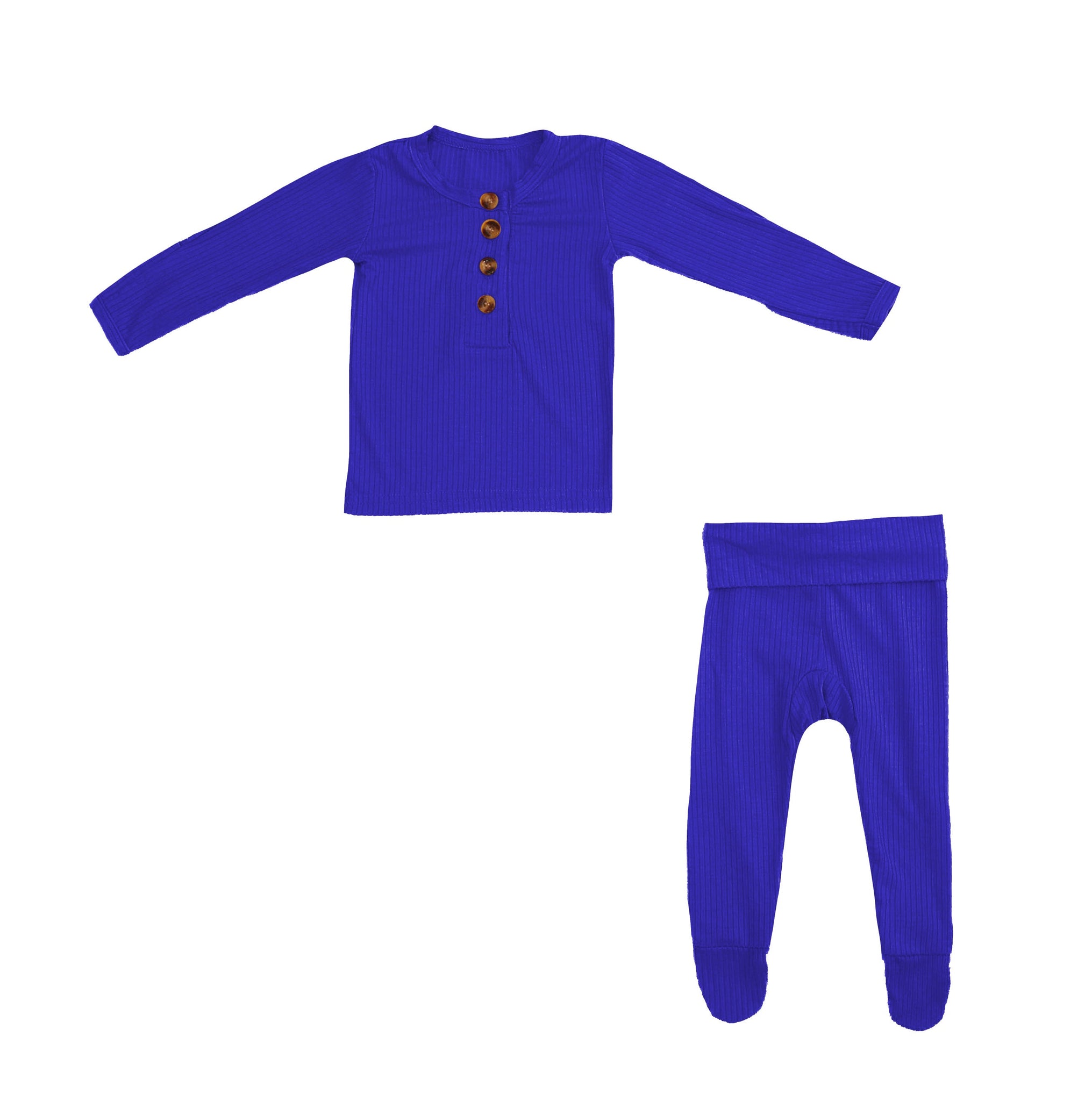 Softest 2 Piece Set - Ribbed Royal Blue