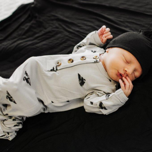 Knotted Baby Gown - Black Triangles