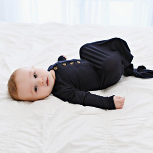 Knotted Baby Gown - Dark Navy