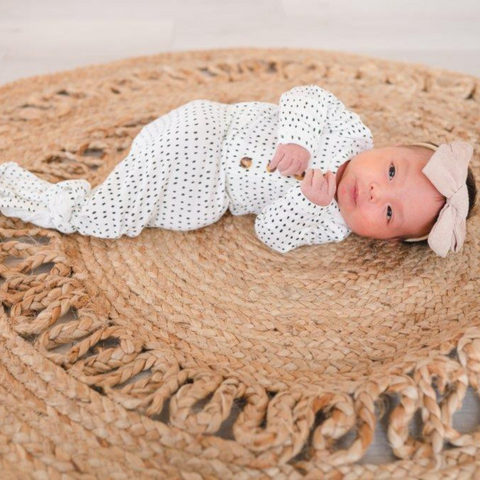 Knotted Baby Gown - Polka Dot