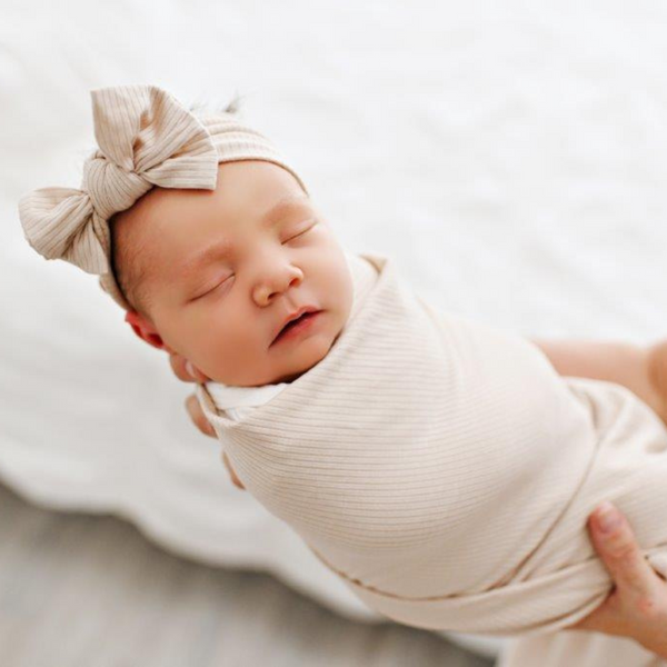 Bow Headband - Ribbed Oatmeal