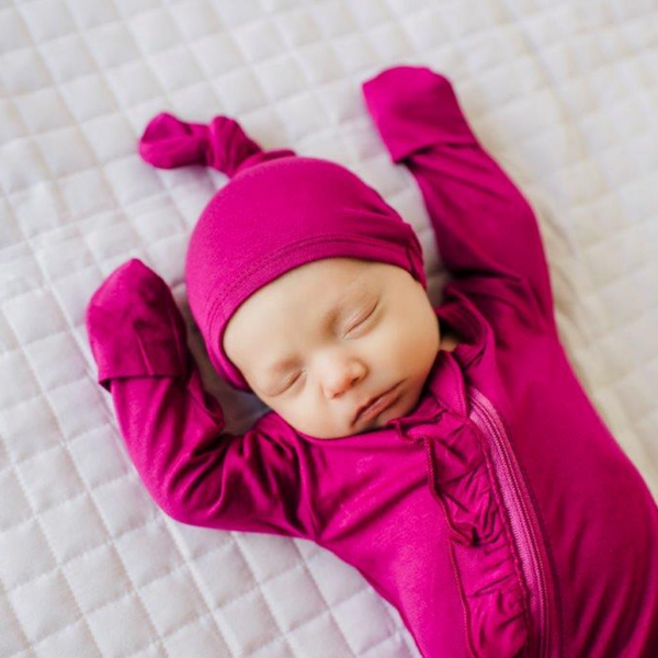 Top Knot Hat - Fuschia