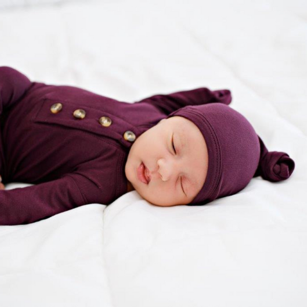 Top Knot Hat - Plum