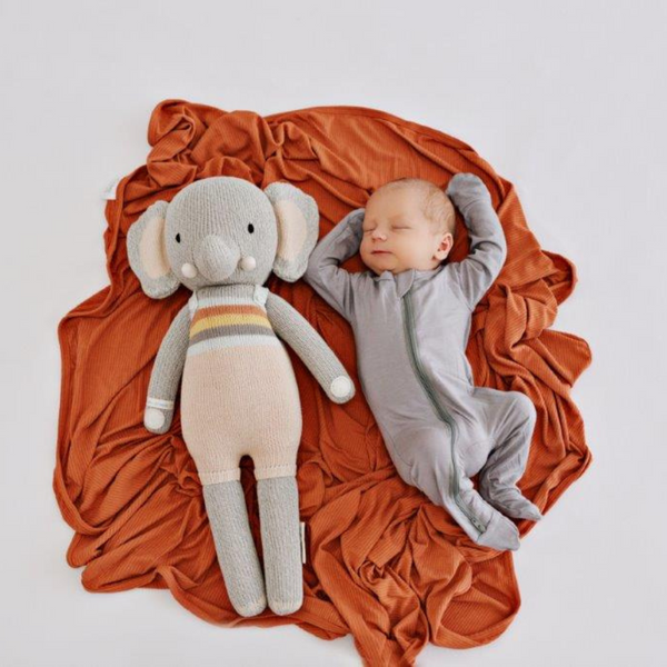 Snuggle Swaddle - Ribbed Rust