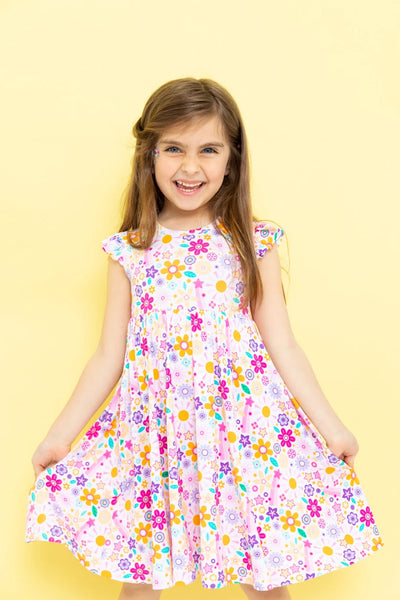 Bamboo Flutter Twirl Dress - Flower Power