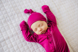 Top Knot Hat - Fuschia