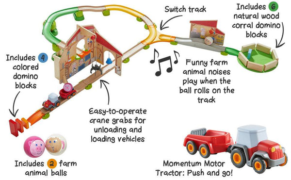 Kullerbu Farmyard Play Track Starter Set with Sound
