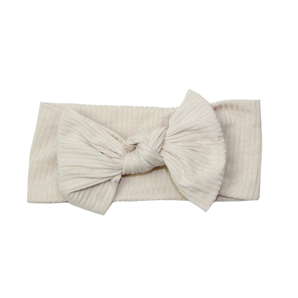 Bow Headband - Ribbed Oatmeal