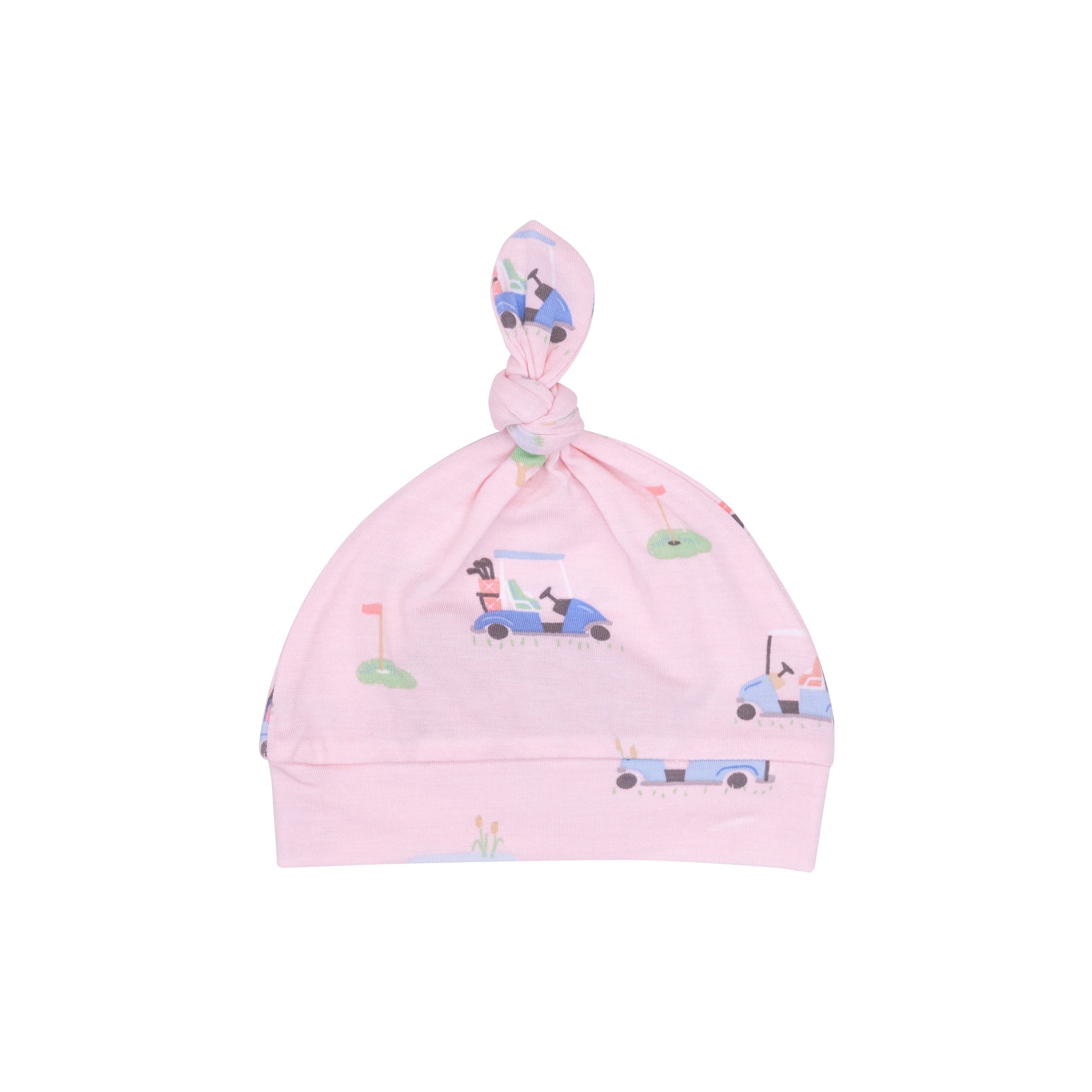 Knotted Hat - Golf Carts Pink