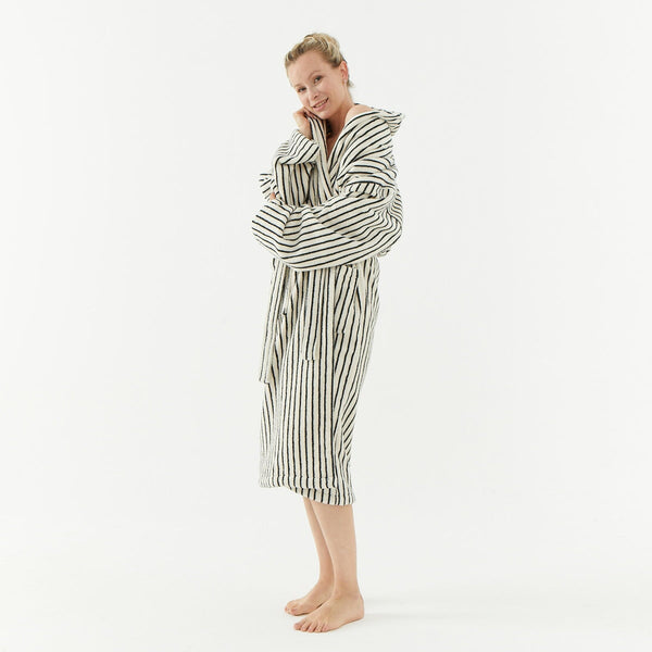 Melika Turkish Cotton Striped Robe