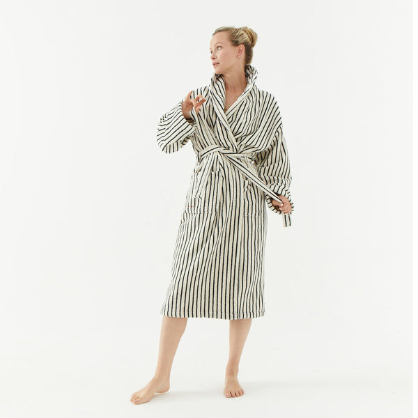 Melika Turkish Cotton Striped Robe