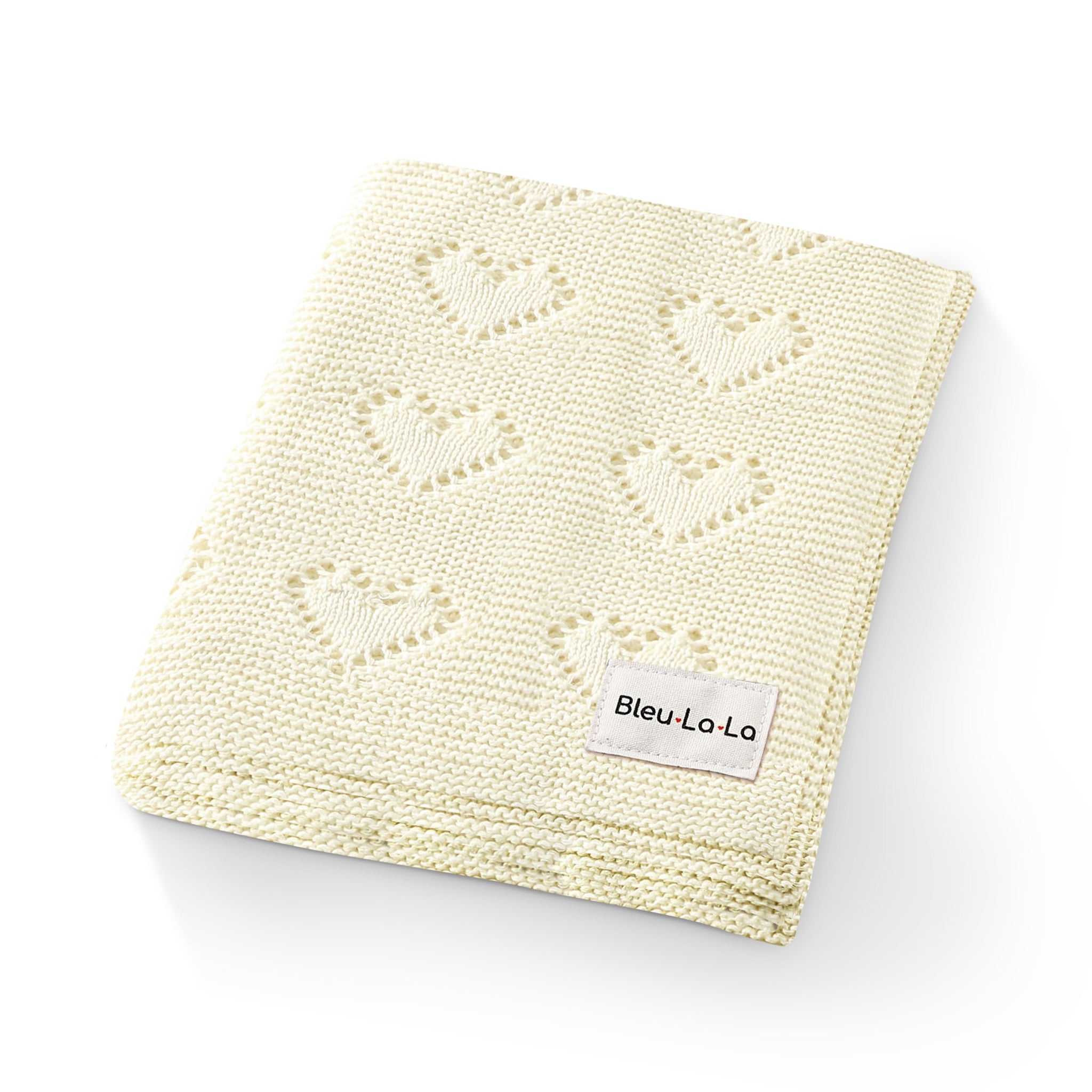 100% Cotton Luxury Knit Heart Swaddle Baby Blanket
